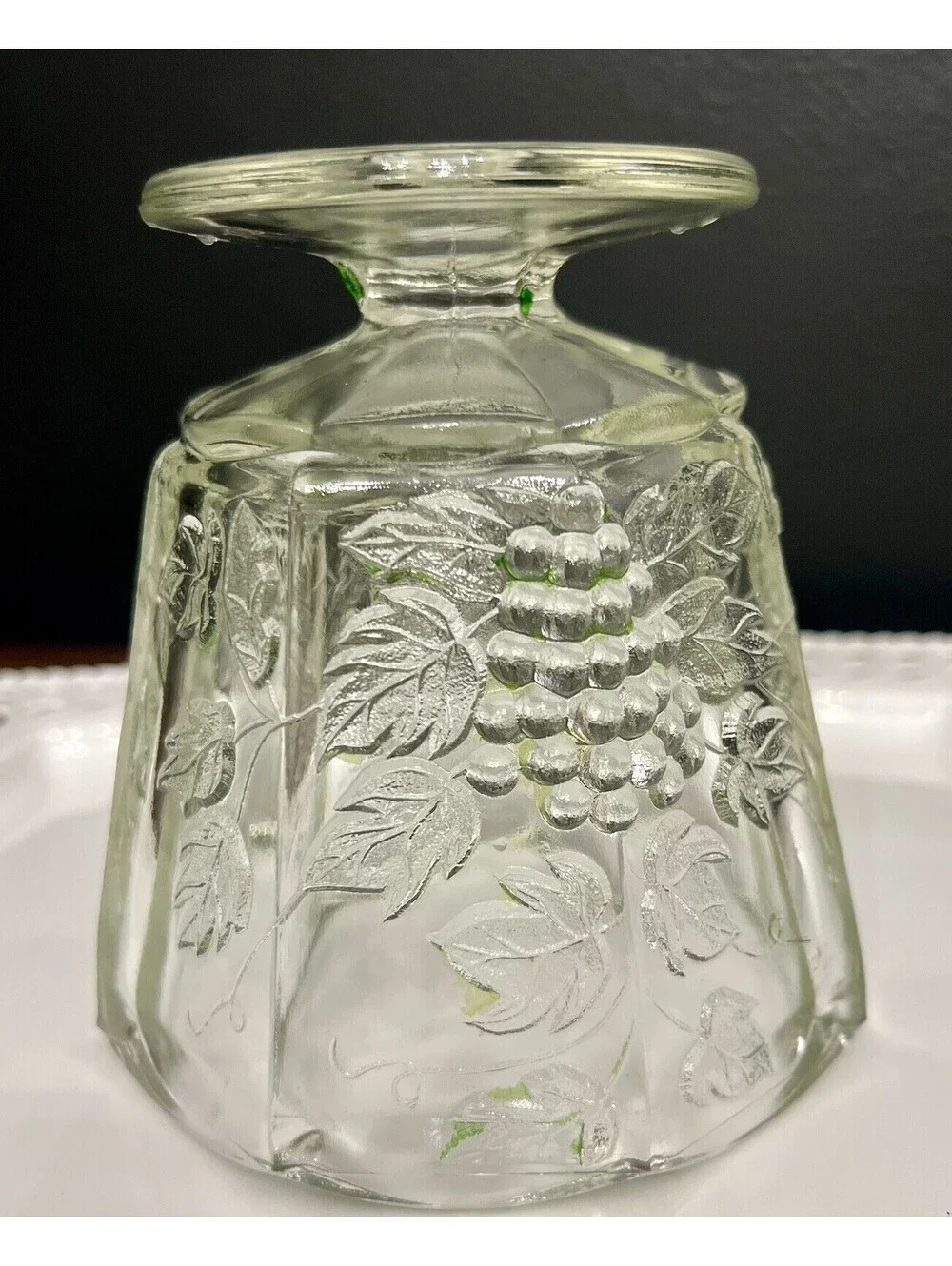 Vintage EO Brody Glass Cupped Jardiniere Planter 5” Clear FL46